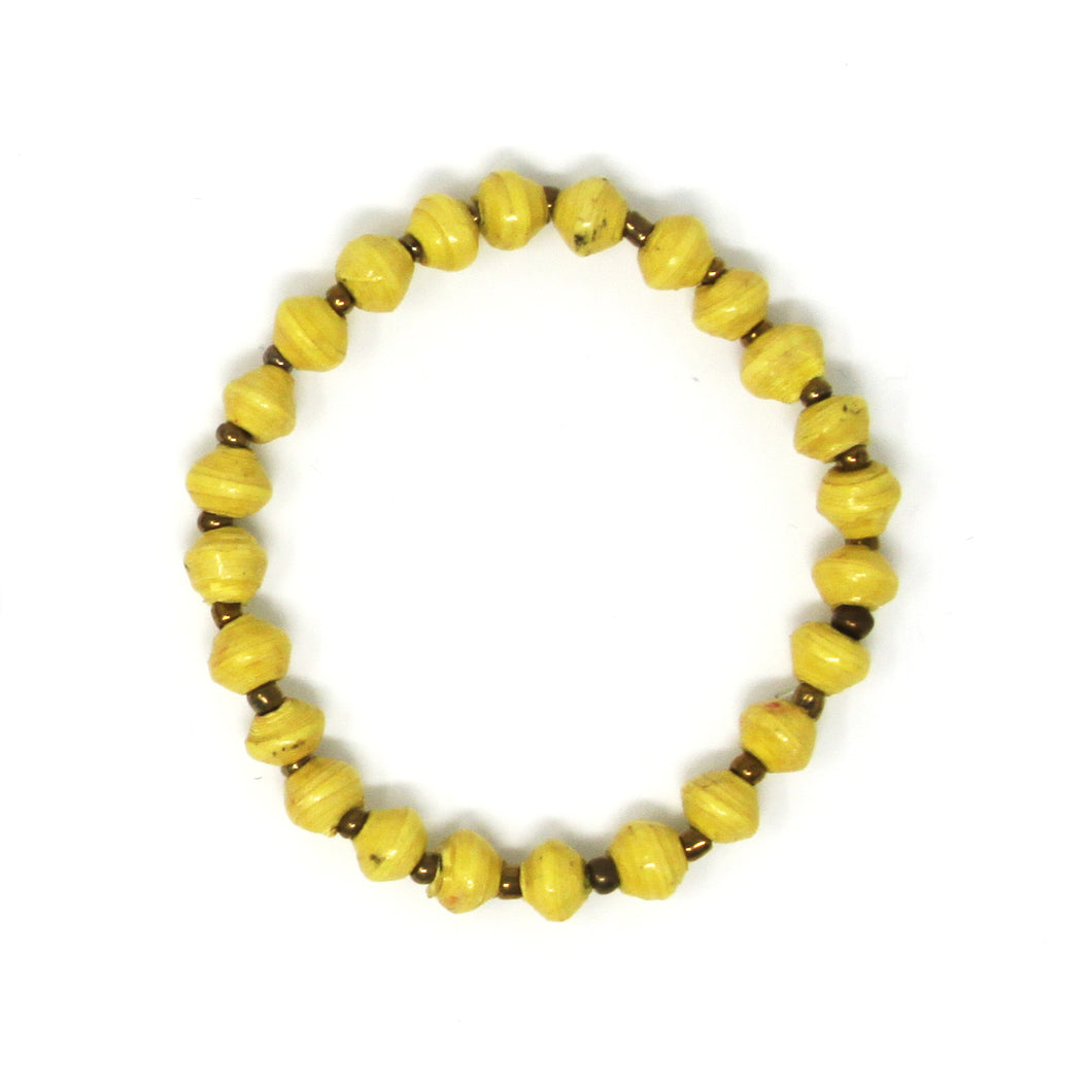 Happy Yellow Bead Bracelets